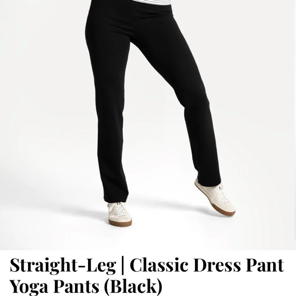 Betabrand Straight Leg Classic Dress Pant Yoga Pants Black